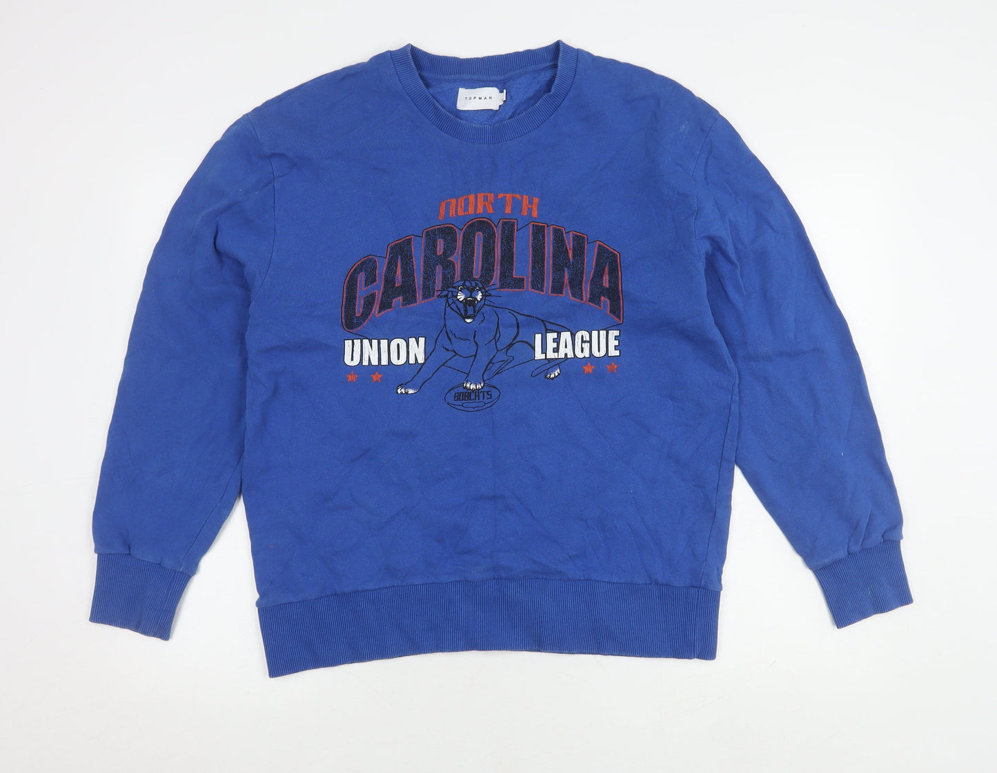 Topman Men's XS Blue Graphic Sweatshirt