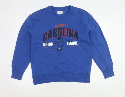 Topman Men's XS Blue Graphic Sweatshirt