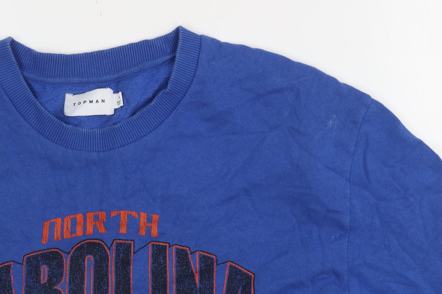 Topman Men's XS Blue Graphic Sweatshirt