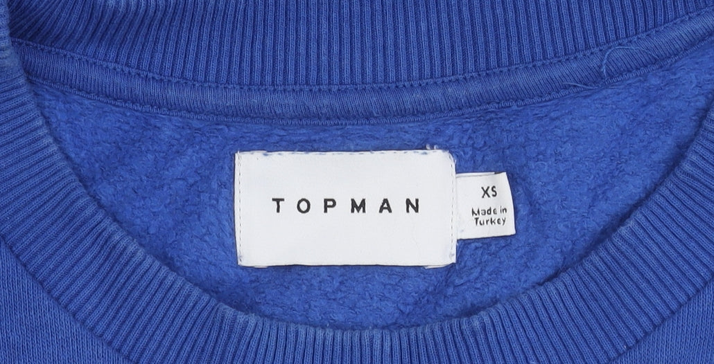 Topman Men's XS Blue Graphic Sweatshirt