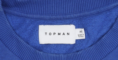 Topman Men's XS Blue Graphic Sweatshirt