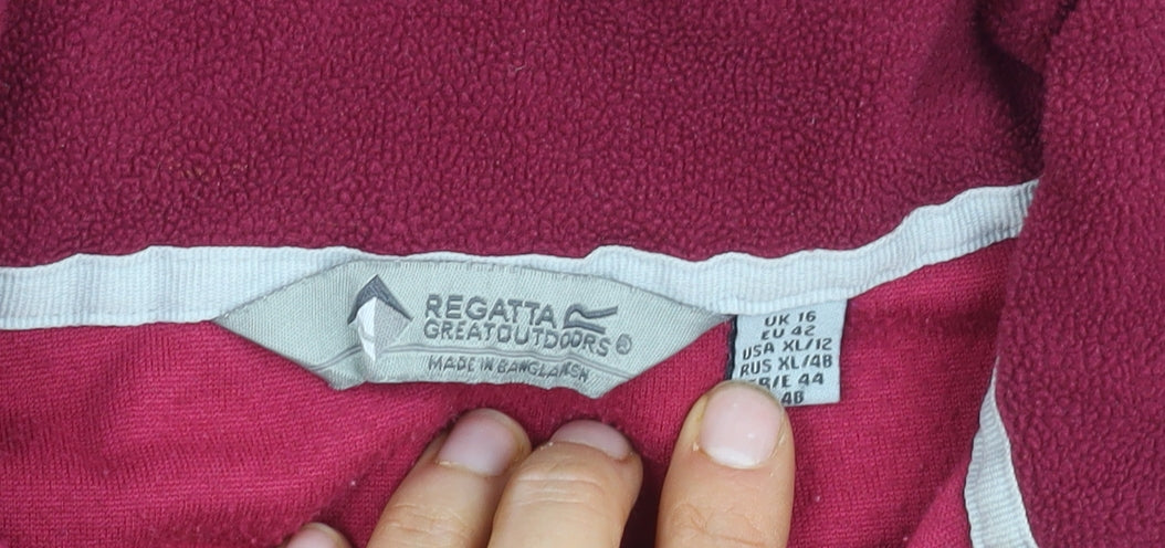 Regatta Women's Red Pullover Fleece Zip Sweatshirt Size 16