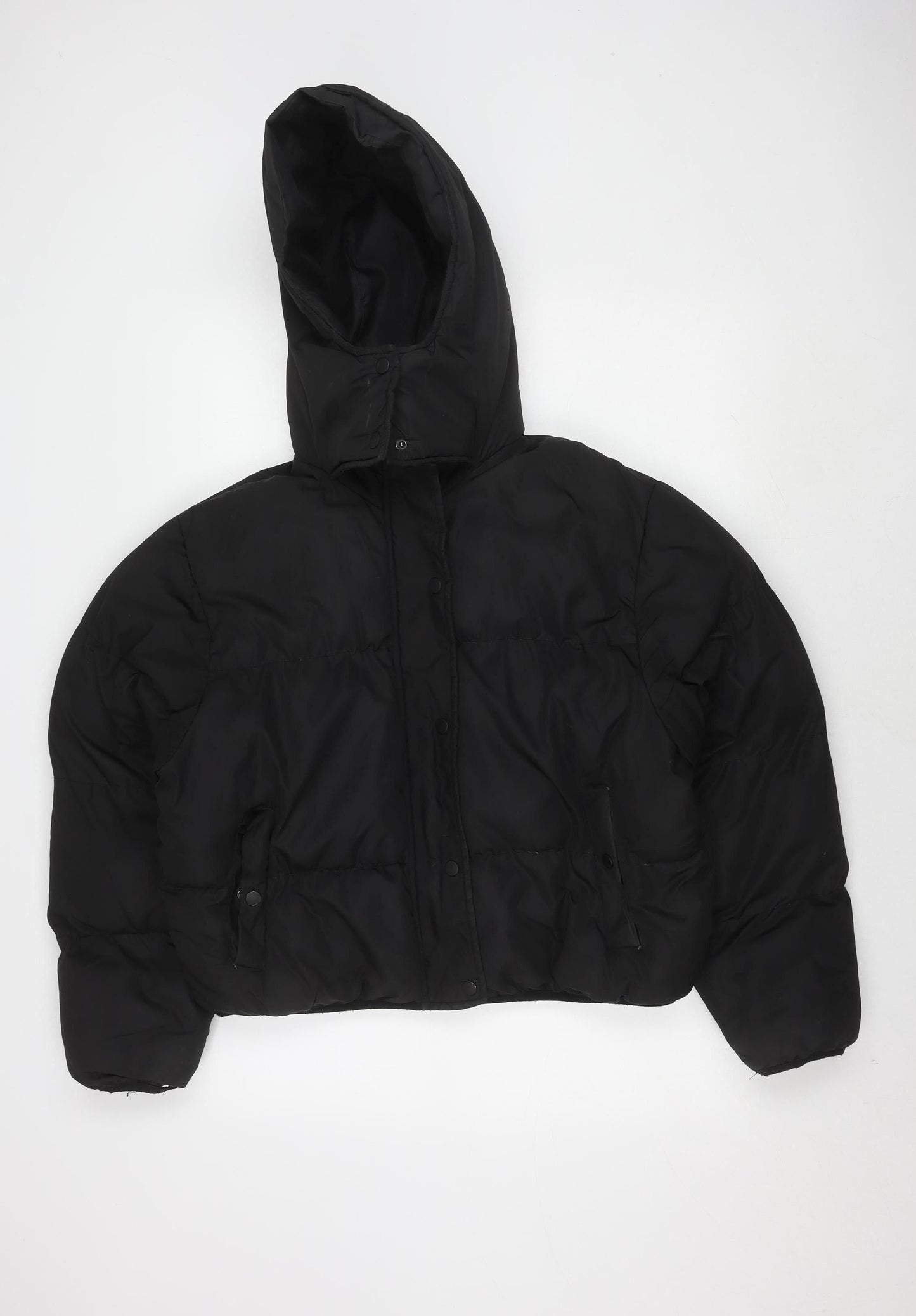Brave Soul Women's Black Puffer Jacket M Winter Hooded