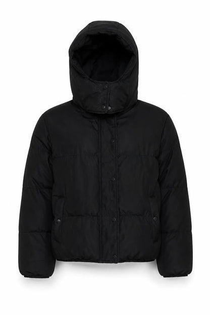 Brave Soul Women's Black Puffer Jacket M Winter Hooded