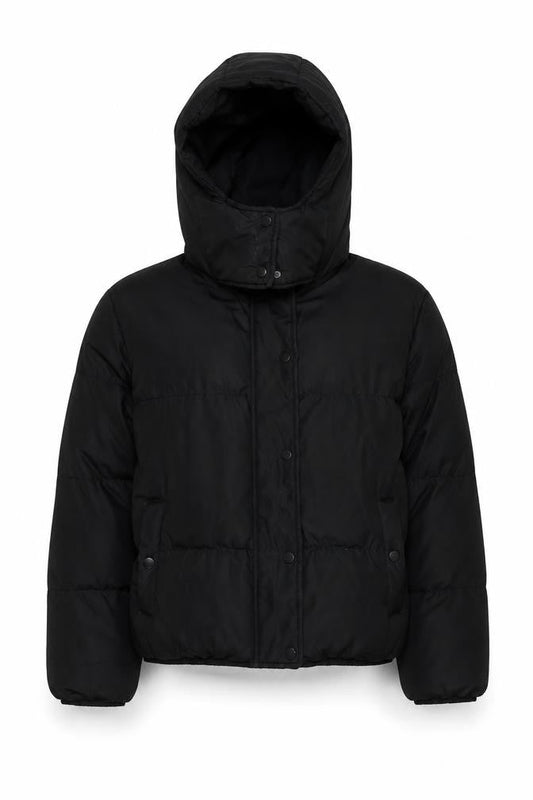 Brave Soul Women's Black Puffer Jacket M Winter Hooded