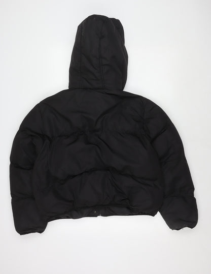 Brave Soul Women's Black Puffer Jacket M Winter Hooded