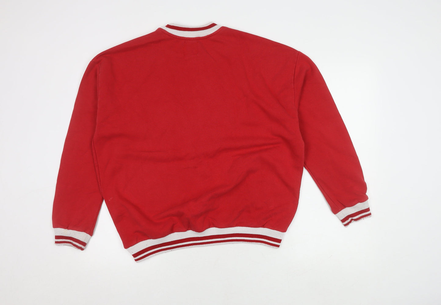 Unisex Adults UK Size M Pull & Bear Red Pullover Sweatshirt