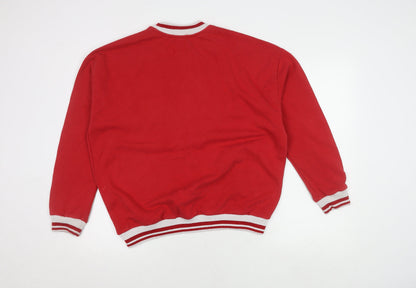 Unisex Adults UK Size M Pull & Bear Red Pullover Sweatshirt