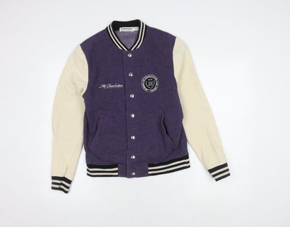 Mens UK Size XS Topman Purple Varsity Jacket