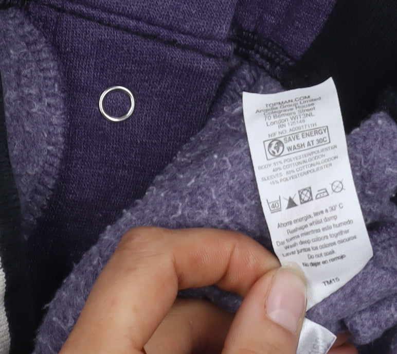 Mens UK Size XS Topman Purple Varsity Jacket