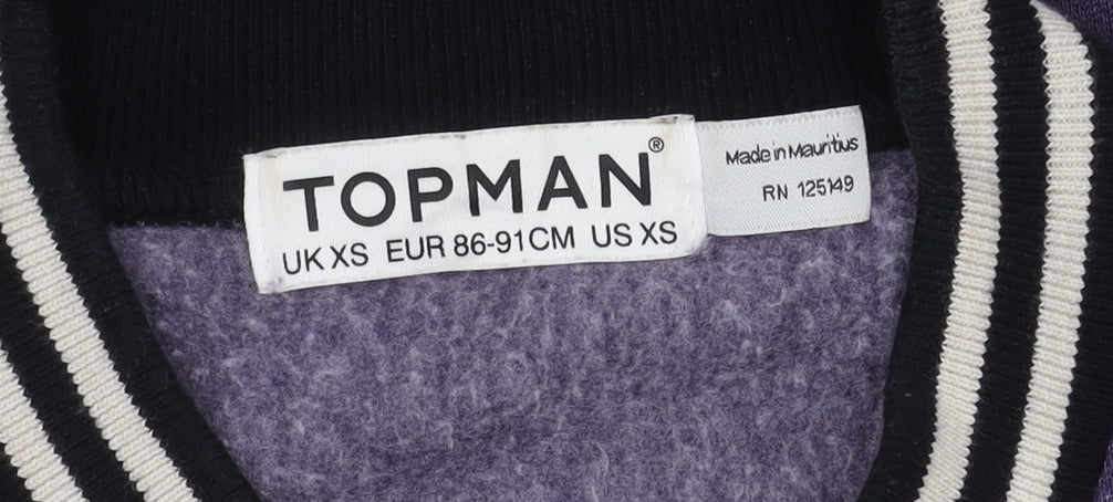 Mens UK Size XS Topman Purple Varsity Jacket