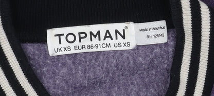 Mens UK Size XS Topman Purple Varsity Jacket
