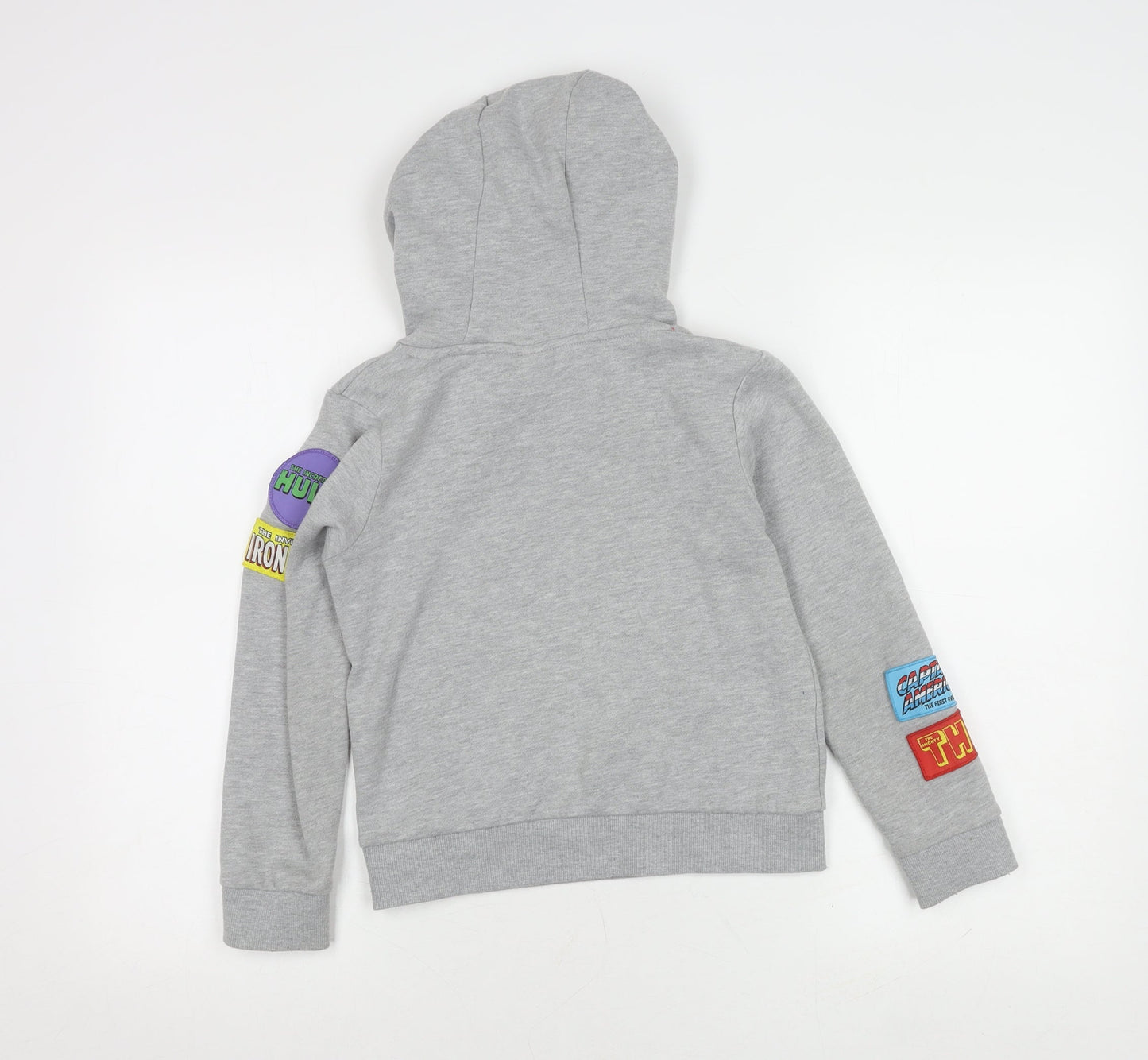 Marvel Boys Grey Hoodie 9-10 Years Pullover Logo Graphic