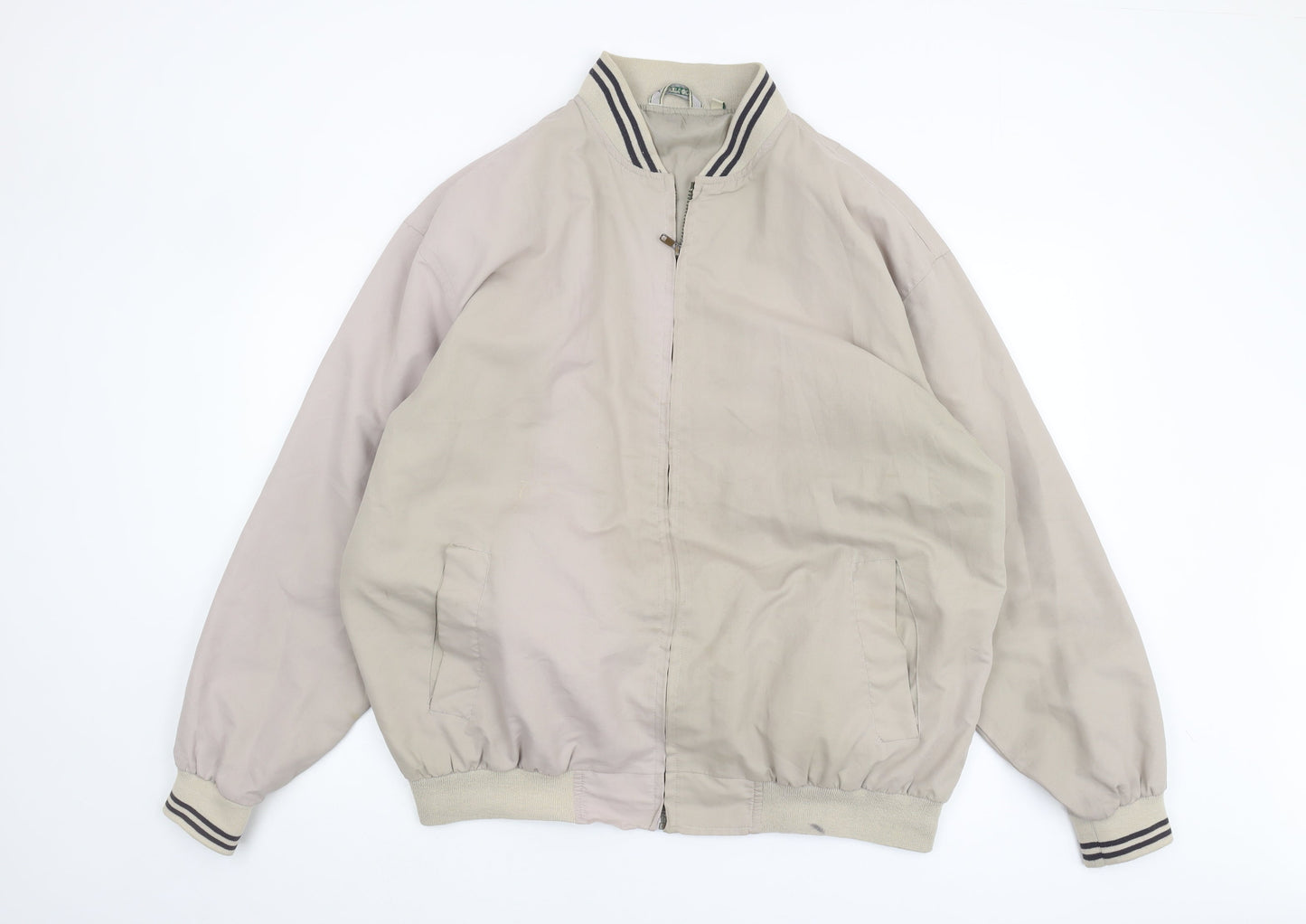 Mens UK Size 2XL Magneto Golf Beige Bomber Jacket