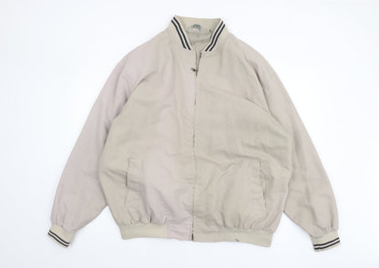 Mens UK Size 2XL Magneto Golf Beige Bomber Jacket