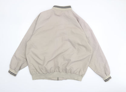 Mens UK Size 2XL Magneto Golf Beige Bomber Jacket