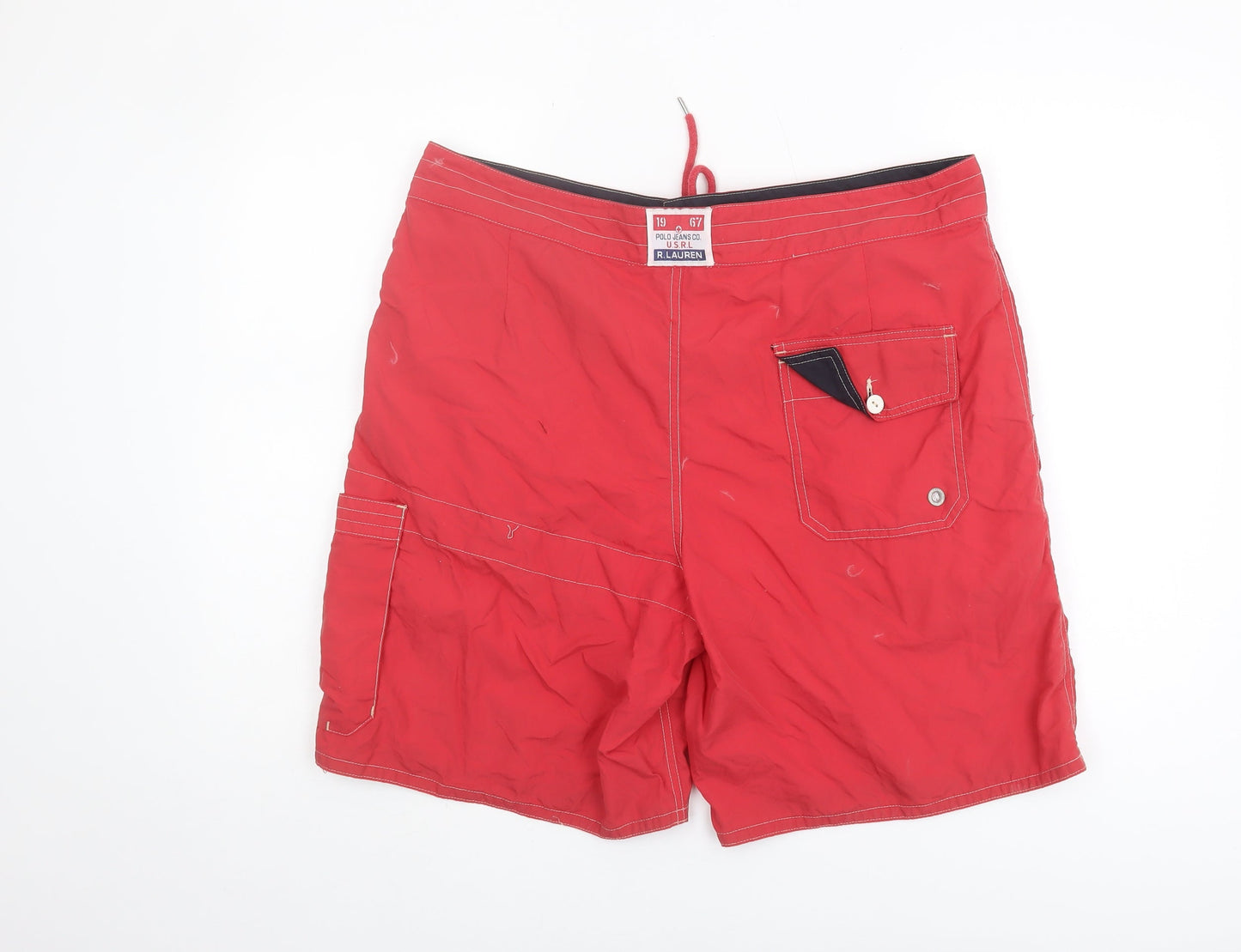 Ralph Lauren Men's Red Cargo Shorts XL Drawstring