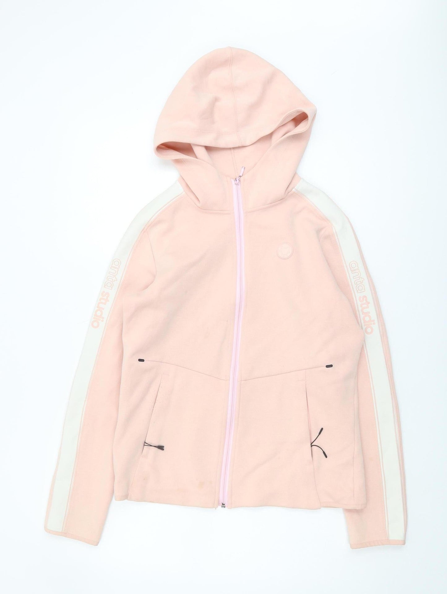 Anta Women's Pink XL Full Zip Hoodie - Casual Style