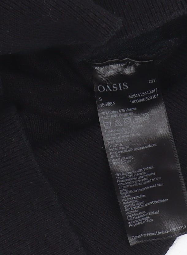 Womens UK Size S Oasis Black Pullover Jumper