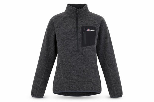 Front view of Berghaus unisex grey fleece pullover sweatshirt s
