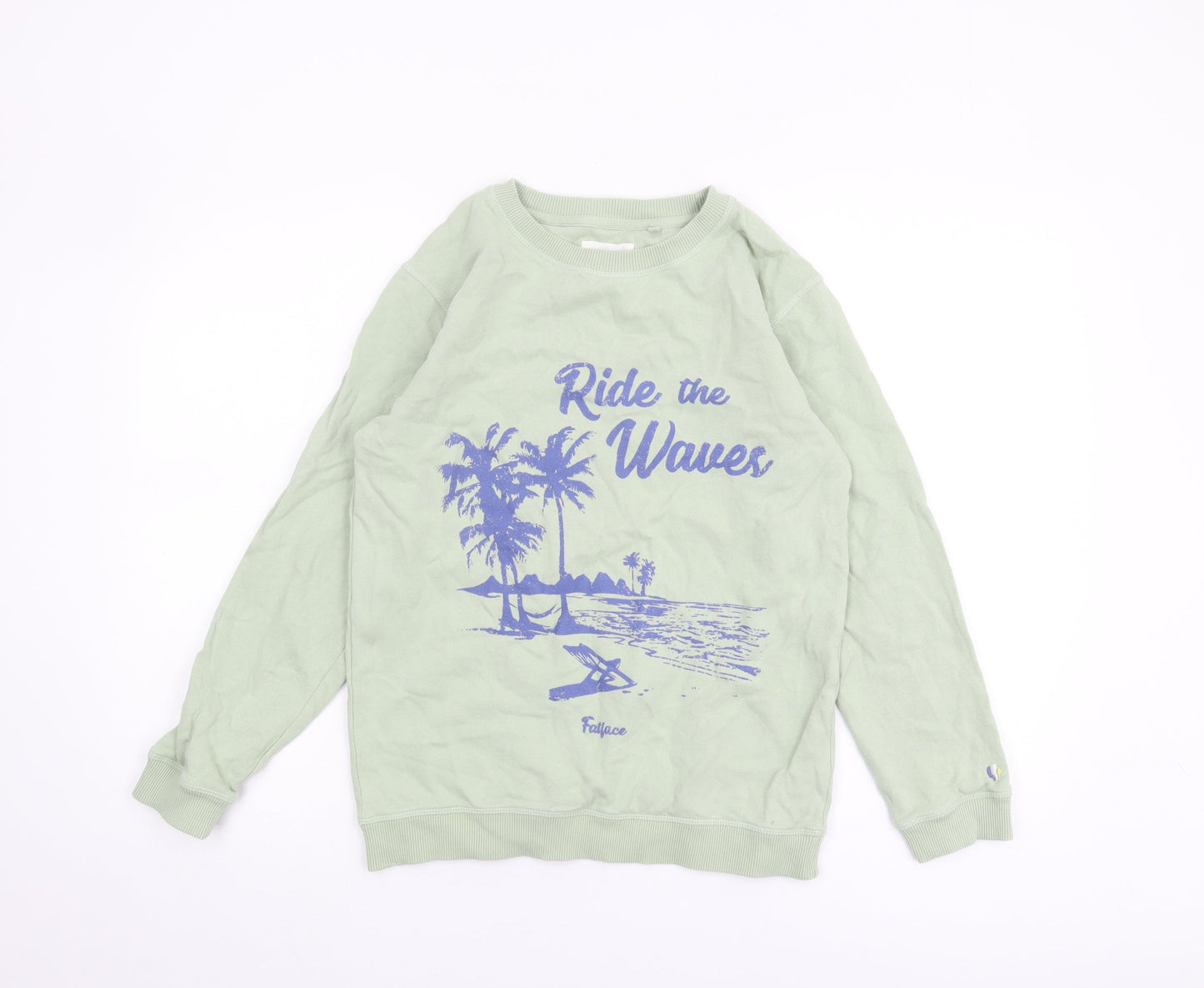 Fatface Girls Green Pullover Graphic Print Sweatshirt 12-13