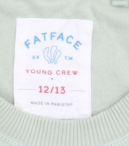 Fatface Girls Green Pullover Graphic Print Sweatshirt 12-13