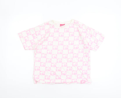 Barbie Girls Pink Check Short Sleeve T-Shirt 11-12 Years