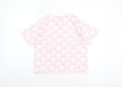 Barbie Girls Pink Check Short Sleeve T-Shirt 11-12 Years