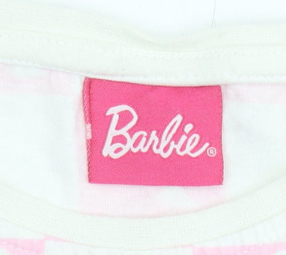 Barbie Girls Pink Check Short Sleeve T-Shirt 11-12 Years
