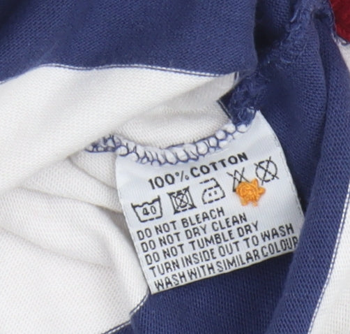 Lazy Jacks Boys Blue & White Striped Henley Sweatshirt 9-10 Years