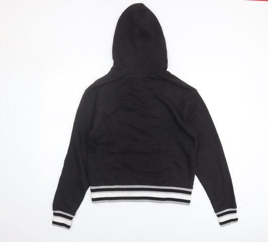 Champion Women's Black Hoodie Size S, Logo, Drawstring