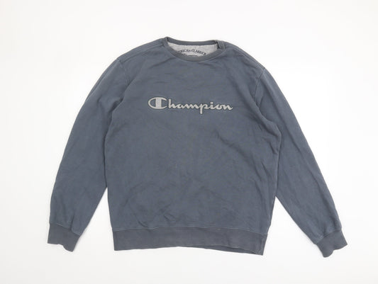 Mens UK Size L Champion Blue Pullover Sweatshirt