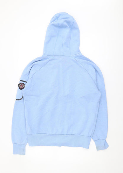 Geographical Norway Blue Unisex Hoodie, Zip Up, Cotton Blend
