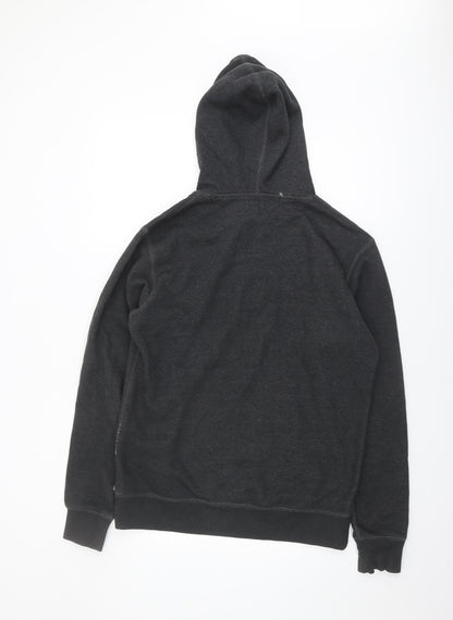 HUF Men's Black Hoodie, Size S, Logo Pullover Fleece