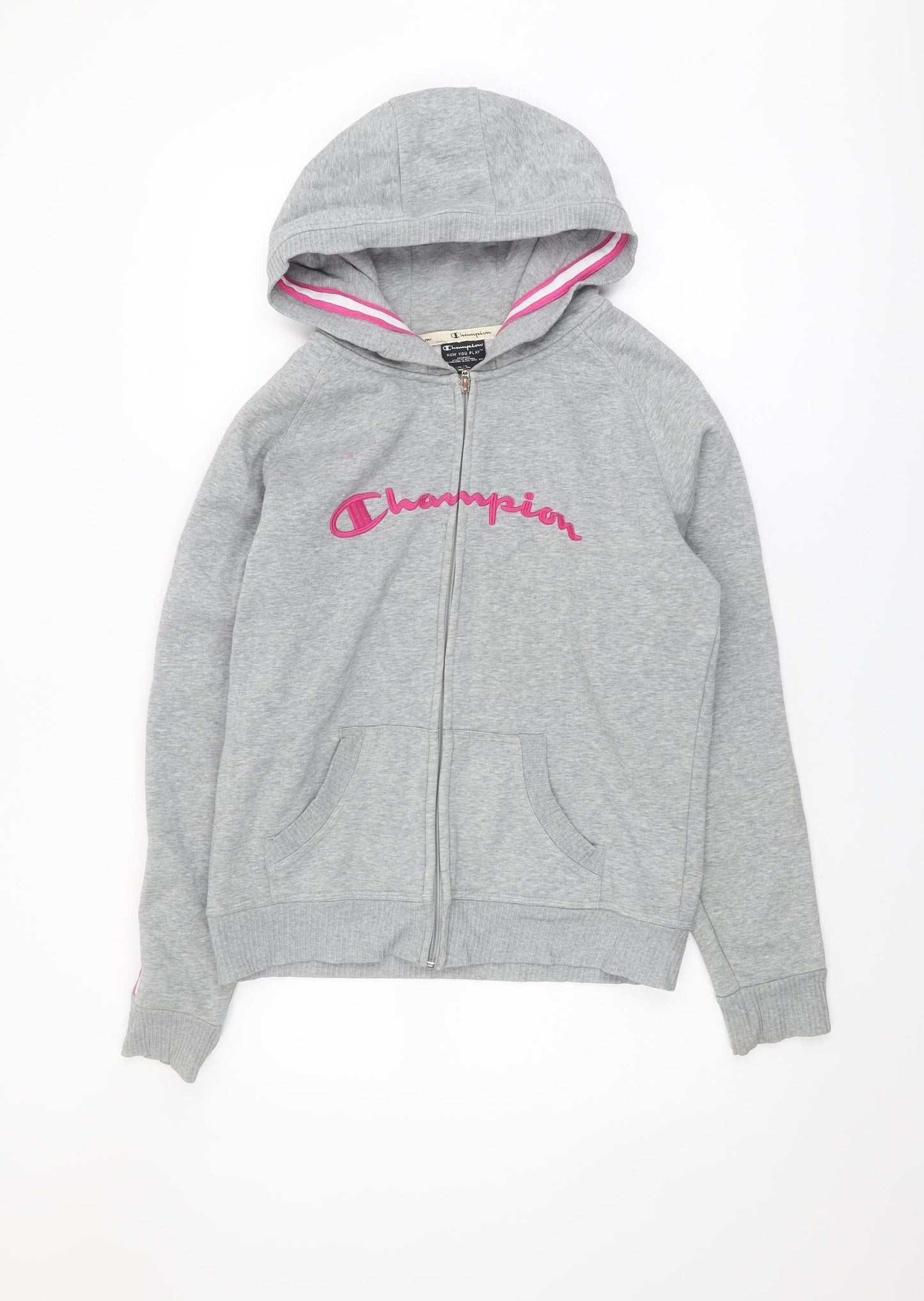 Champion Women's Grey Full Zip Hoodie Size 12