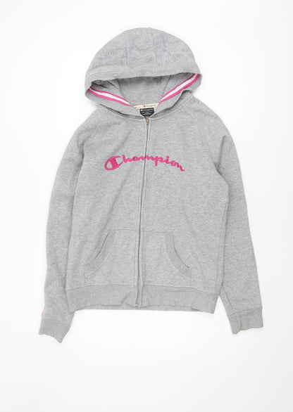 Champion Women's Grey Full Zip Hoodie Size 12