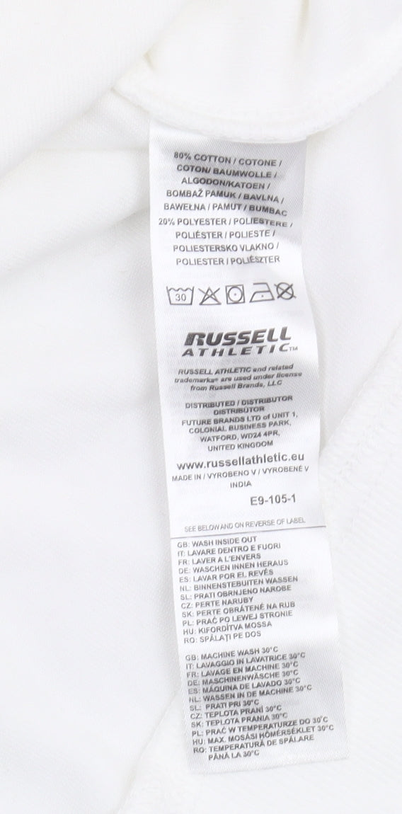 Russell Athletic Unisex White XS Pullover Hoodie