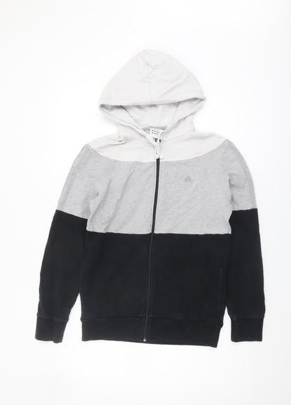 Adidas Unisex Black Grey Full Zip Hoodie M