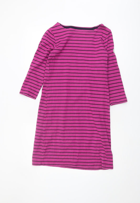 Joules Women's Pink Striped Shift Dress Size 10