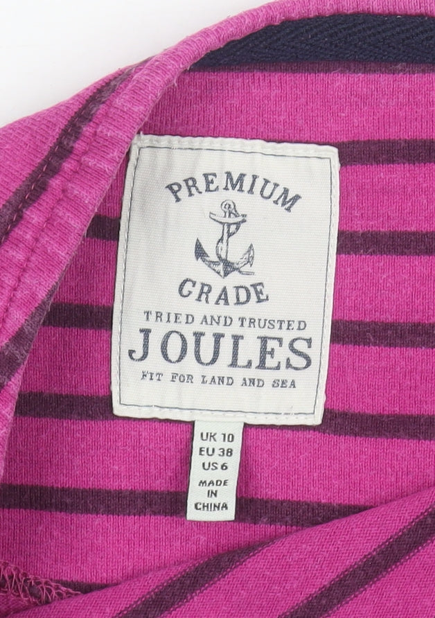 Joules Women's Pink Striped Shift Dress Size 10