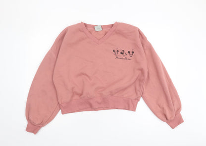 Womens UK Size M Disney Pink Pullover Sweatshirt