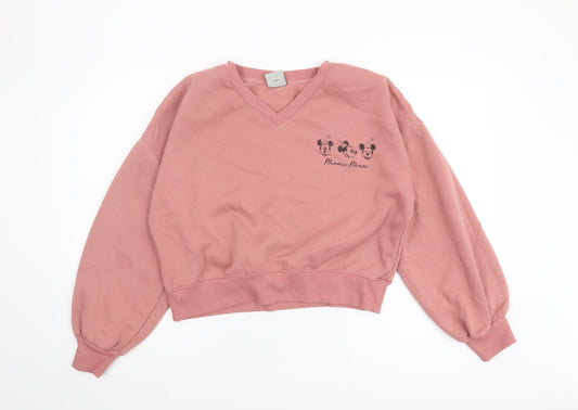 Womens UK Size M Disney Pink Pullover Sweatshirt