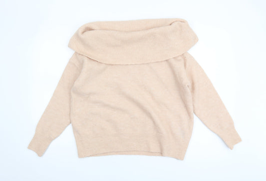 Womens UK Size S Warehouse Beige Pullover Jumper