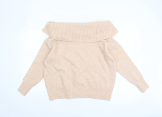Womens UK Size S Warehouse Beige Pullover Jumper