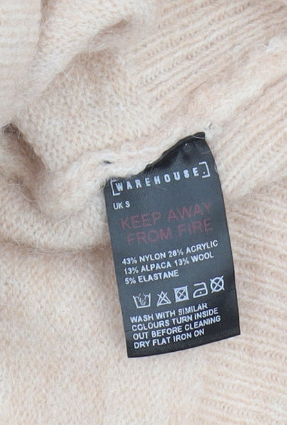 Womens UK Size S Warehouse Beige Pullover Jumper