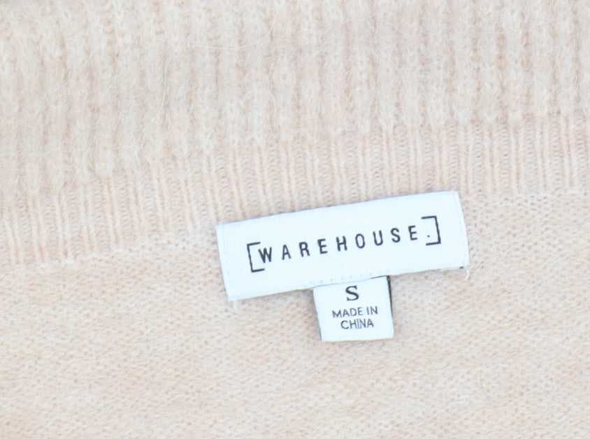 Womens UK Size S Warehouse Beige Pullover Jumper