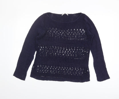Gap Women’s Blue Open-Knit Pullover Jumper XS