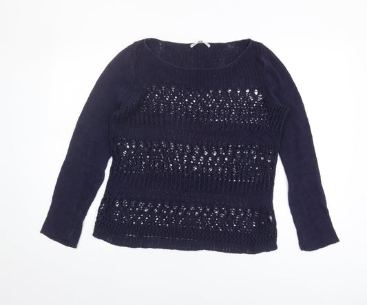 Gap Women’s Blue Open-Knit Pullover Jumper XS