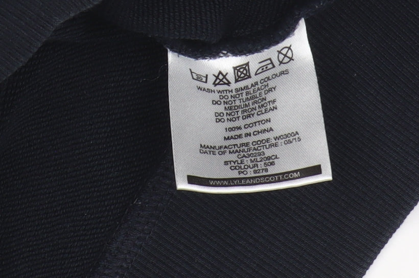 Mens UK Size M Lyle & Scott Blue Pullover Hoodie