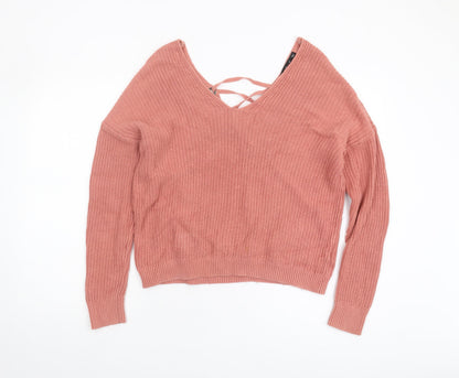 Womens UK Size M Karen Millen Pink Pullover Jumper